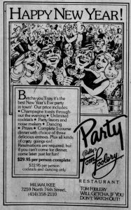 Bally's Tom Foolery: Milwaukee NYE Ad 1983