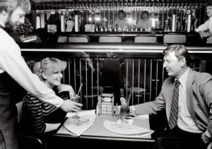 Black & white photo of Tom Foolery restaurant diners - Madison, WI