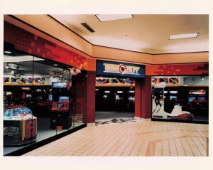 Time-Out Arcade storefront in Lakeshore Mall in Gainesville, GA following a 2001 remodel