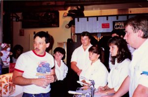 John Parker training staff members at Barrel of Fun #13, Commander Ragtime's