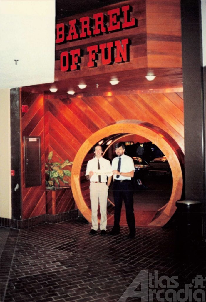 Two Barrel of Fun employees stand outside the Hickory Ridge Mall storefront in Memphis, TN