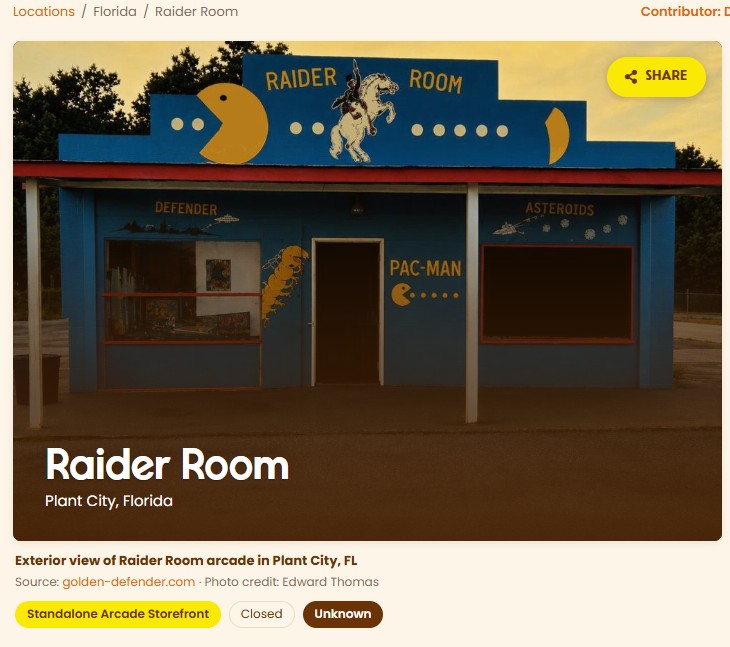 Screenshot of Raider Room location photo with credits